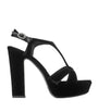 Black Kesia 120 Velvet Sandals