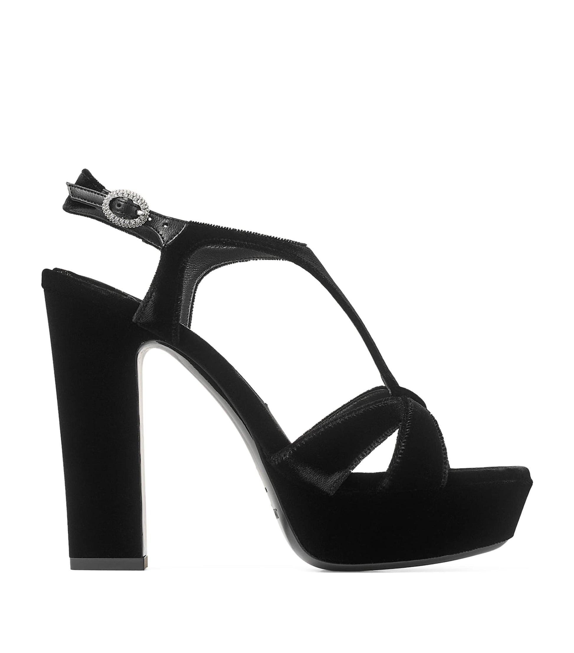 Black Kesia 120 Velvet Sandals