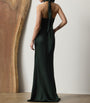 Green Satin Halterneck Dress