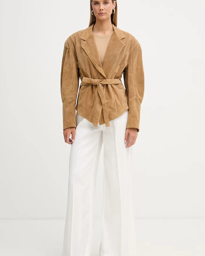 ViCOLO Kadın Deri Kimono Ceket