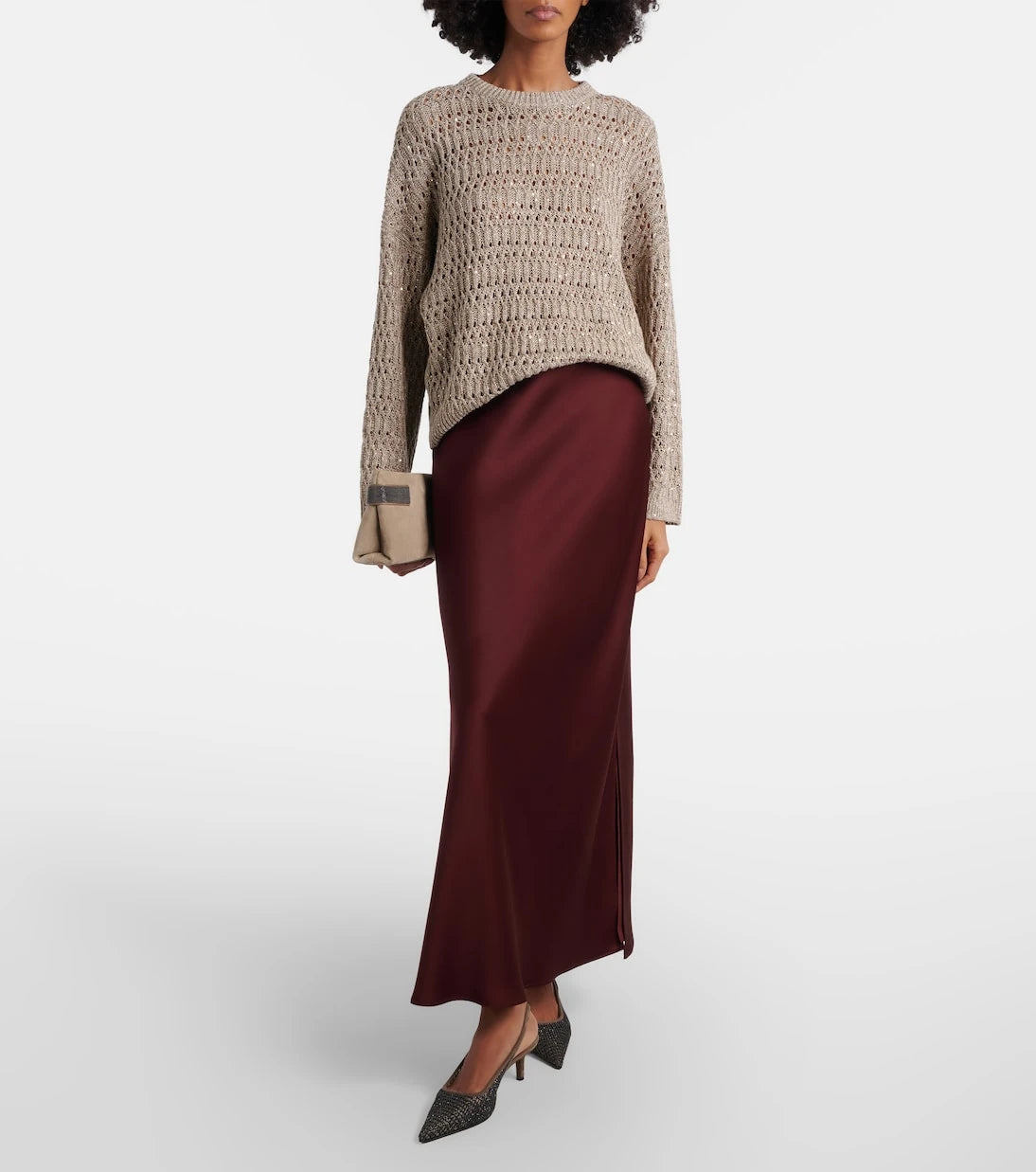 Brunello Cucinelli - Satin maxi skirt
