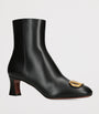 Valentino Garavani Black Leather Signature VLogo Boots 55