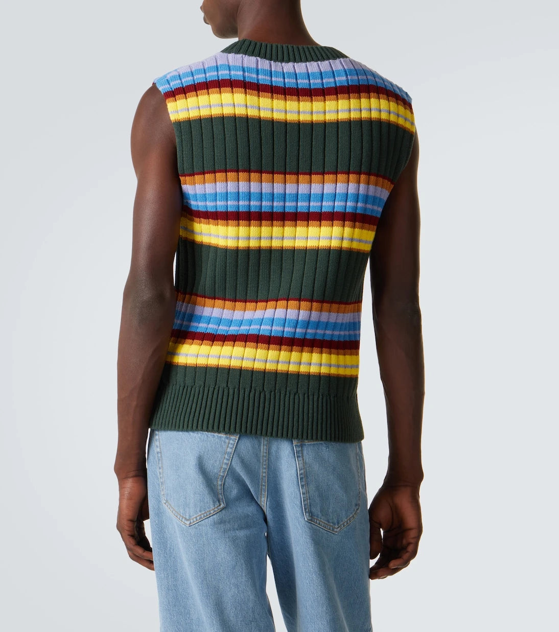 Dries Van Noten - Striped cotton and wool sweater vest