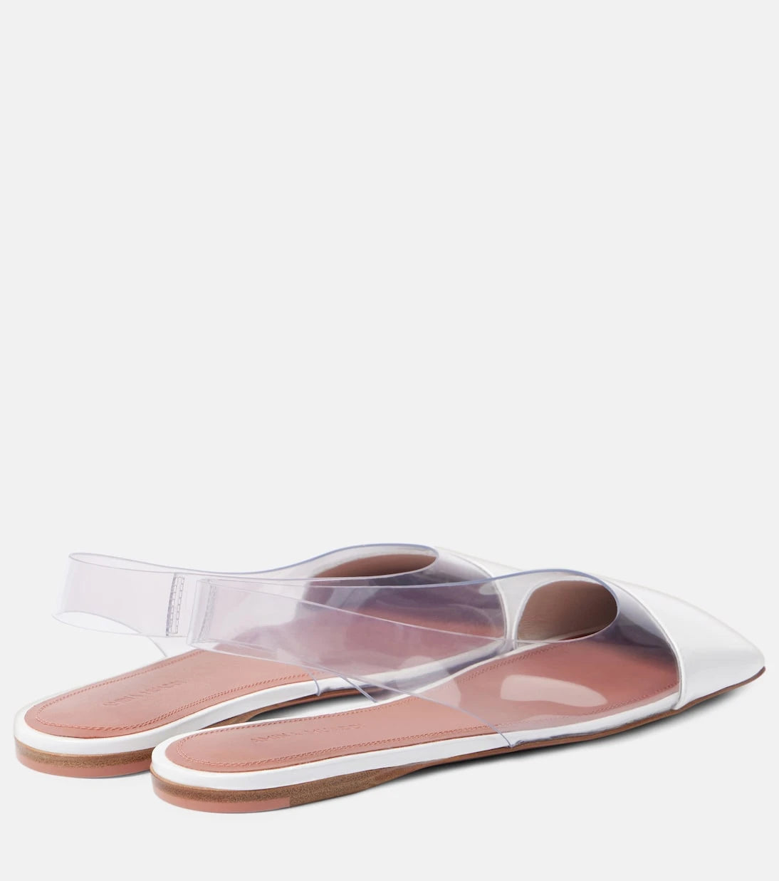 Amina Muaddi - Ane Glass PVC slingback flats