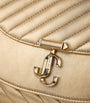 Jimmy Choo Gold Leather Curve Clutch Bag