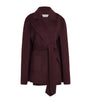 Burgundy Cashmere Tie-Waist Cape