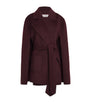 Wolk Morais Burgundy Cashmere Tie-Waist Cape