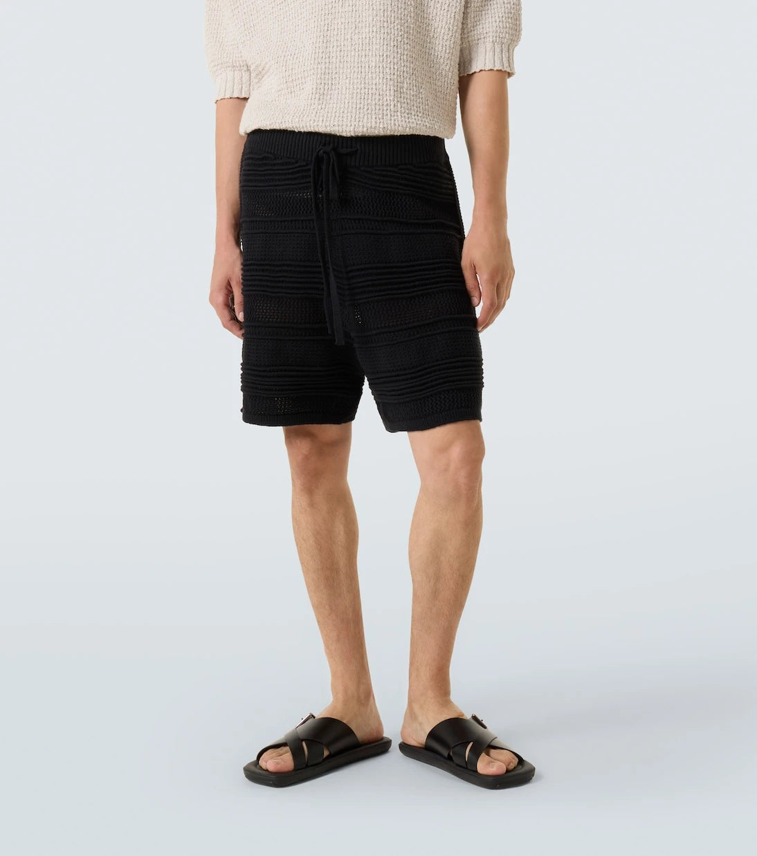 Commas - Cotton-blend crochet Bermuda shorts