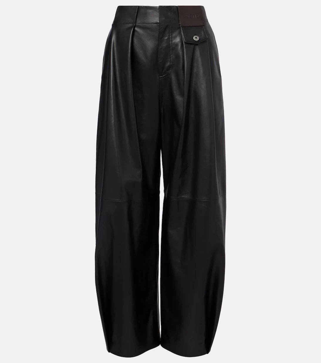 Loewe - Leather barrel-leg pants