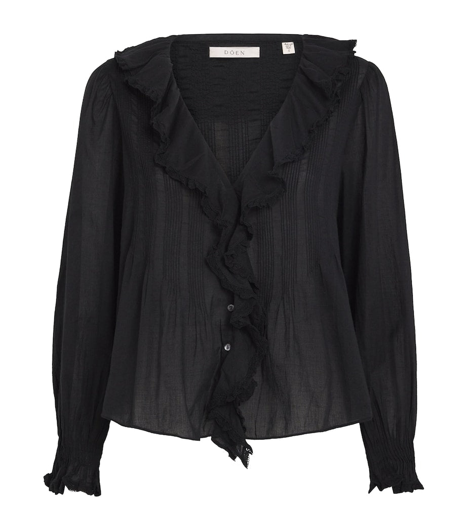 Ruffled Hardy Blouse BLACK