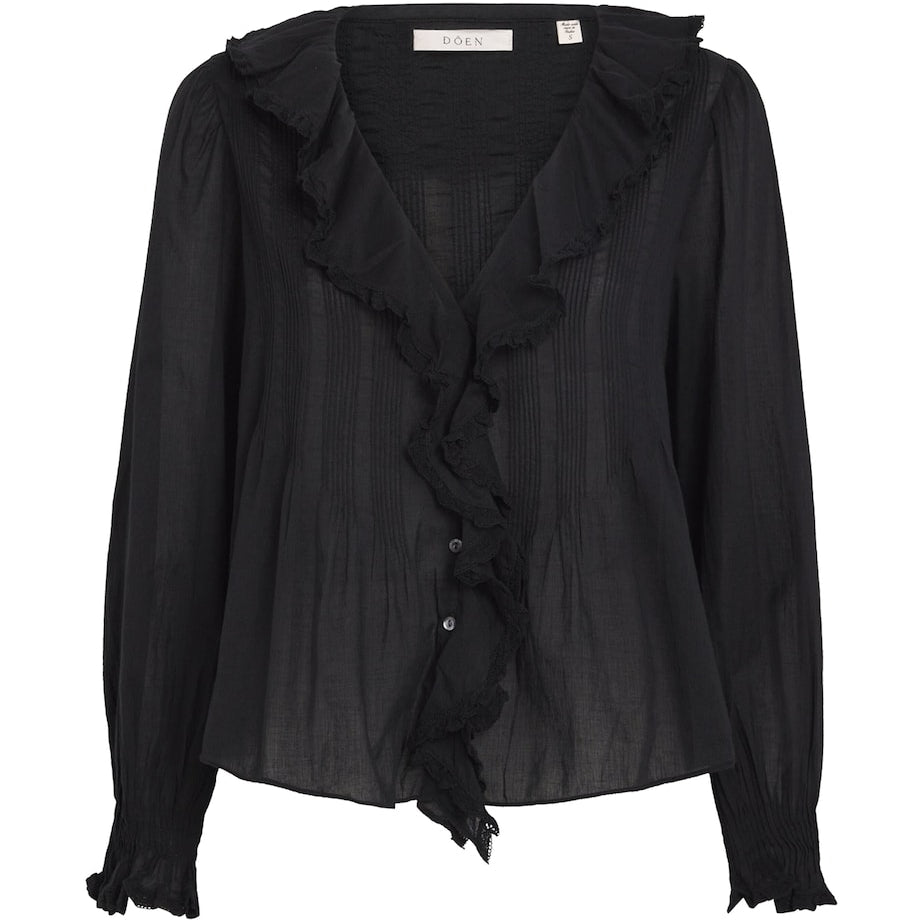 Ruffled Hardy Blouse BLACK