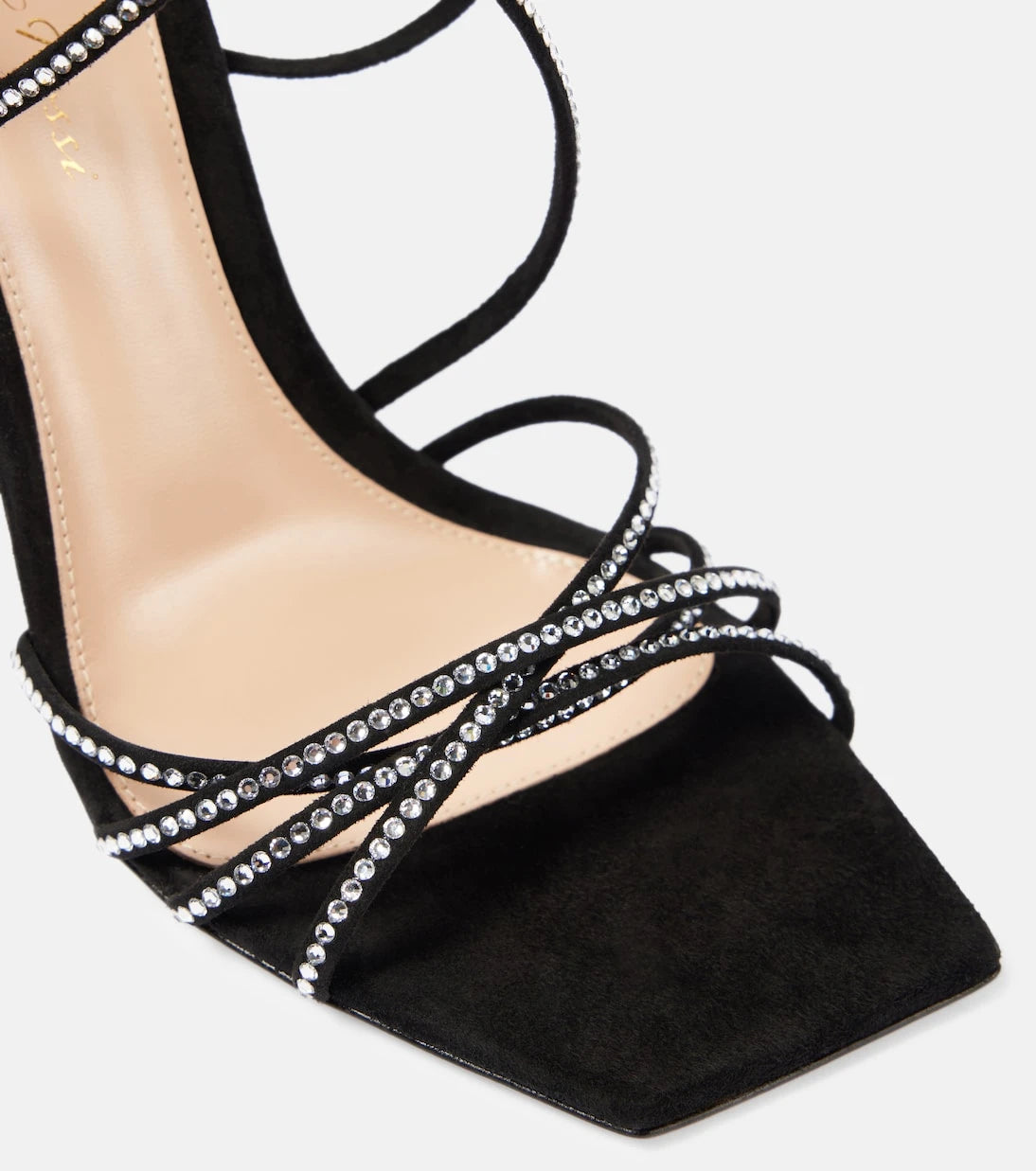 Gianvito Rossi - Ankletie 105 embellished suede sandals