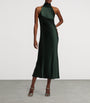 Green Satin Halterneck Dress
