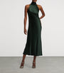 Green Satin Halterneck Dress