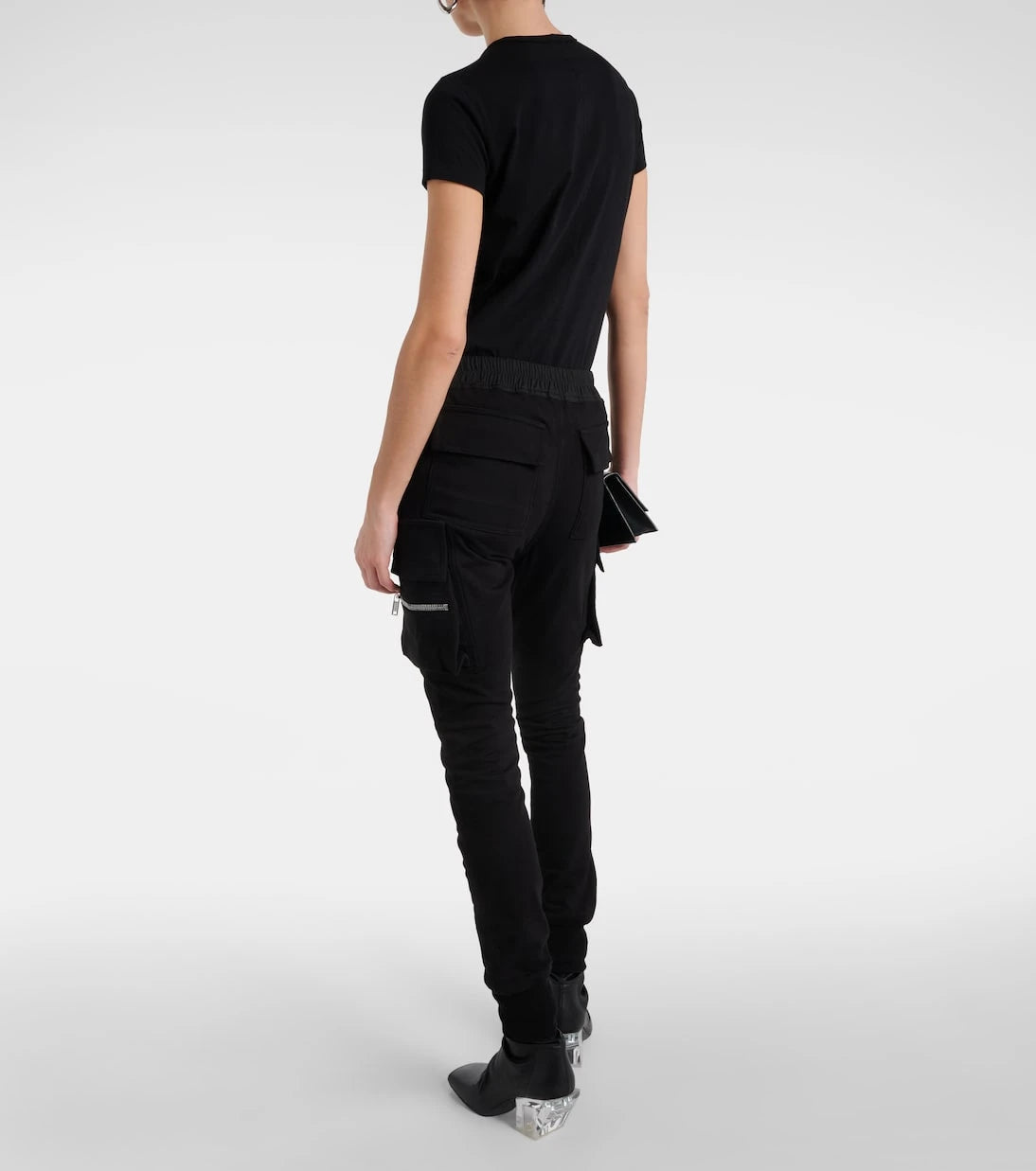 Rick Owens - High-rise cotton skinny cargo pants