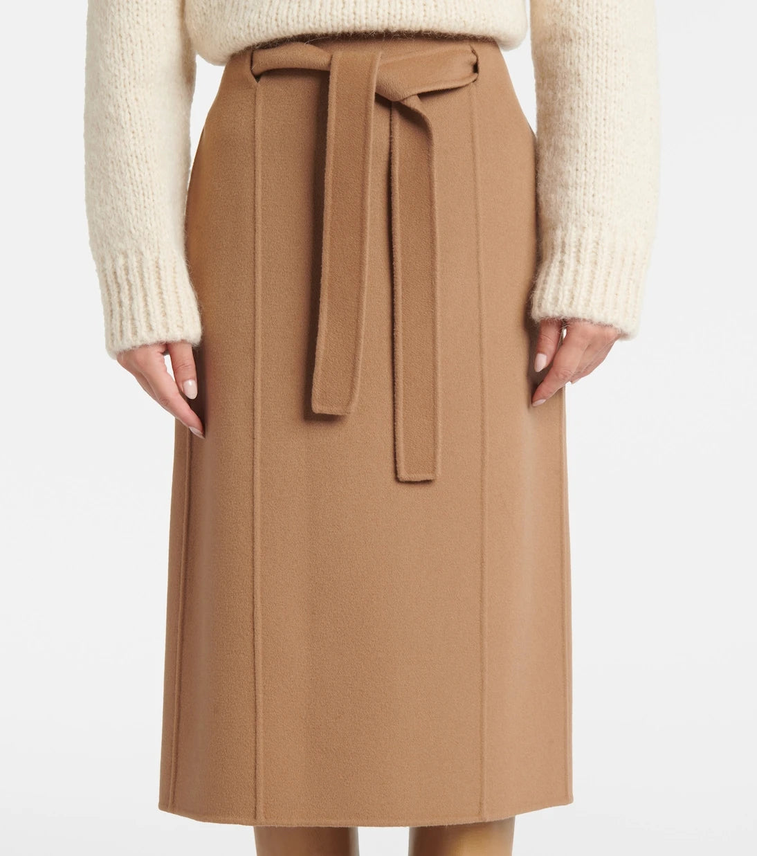 'S Max Mara - Alec belted wool midi skirt