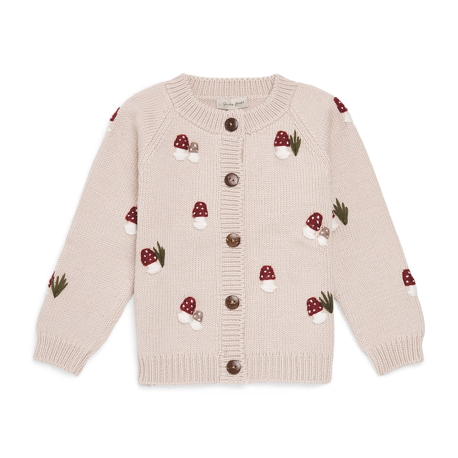 Shirley Bredal Merino Wool Mushroom Cardigan (3 Months-4 Years)