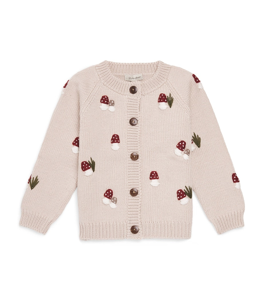 Shirley Bredal Merino Wool Mushroom Cardigan (3 Months-4 Years)