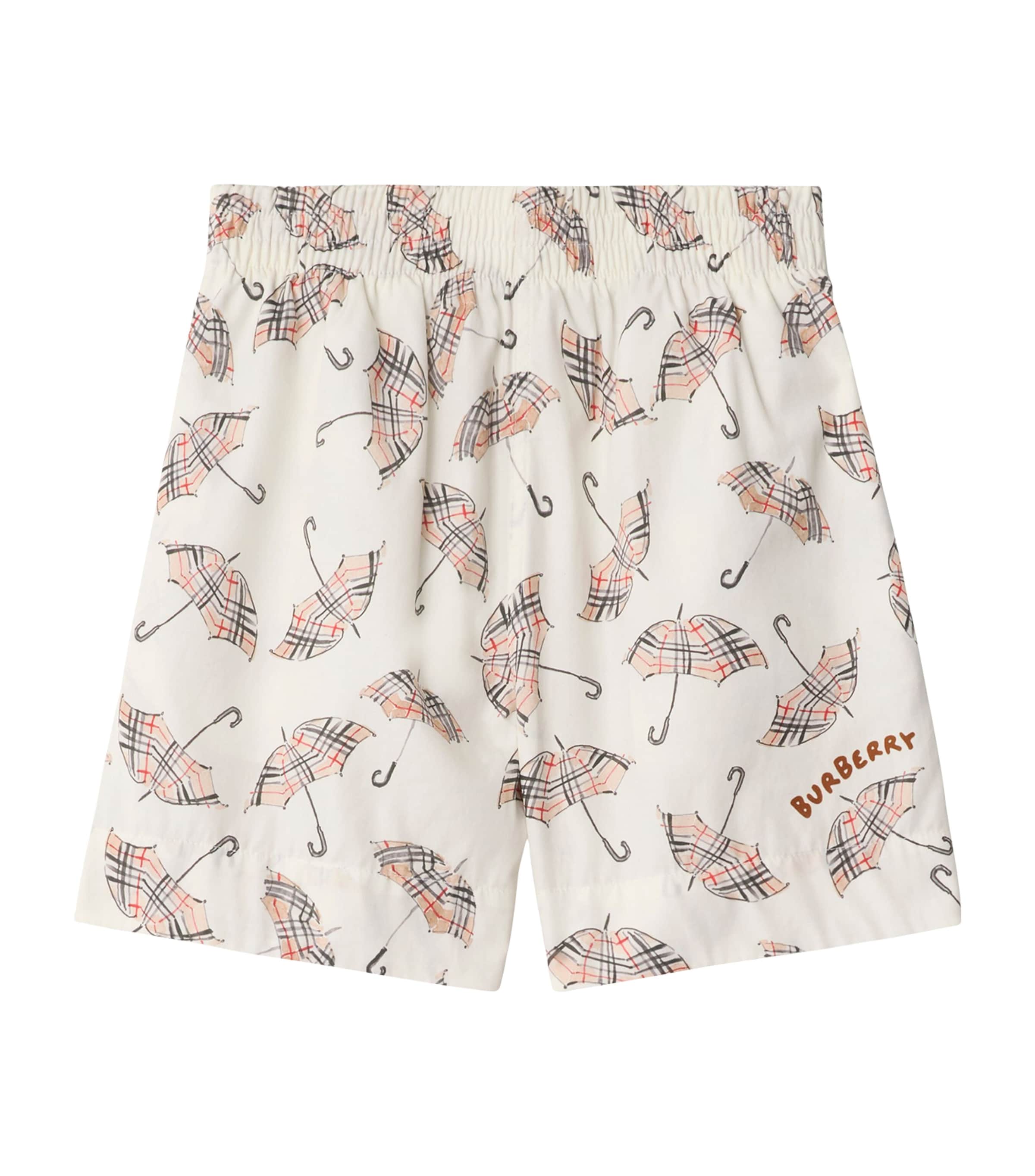 Burberry Kids Cotton Umbrella Print Shorts (3-12 Years)