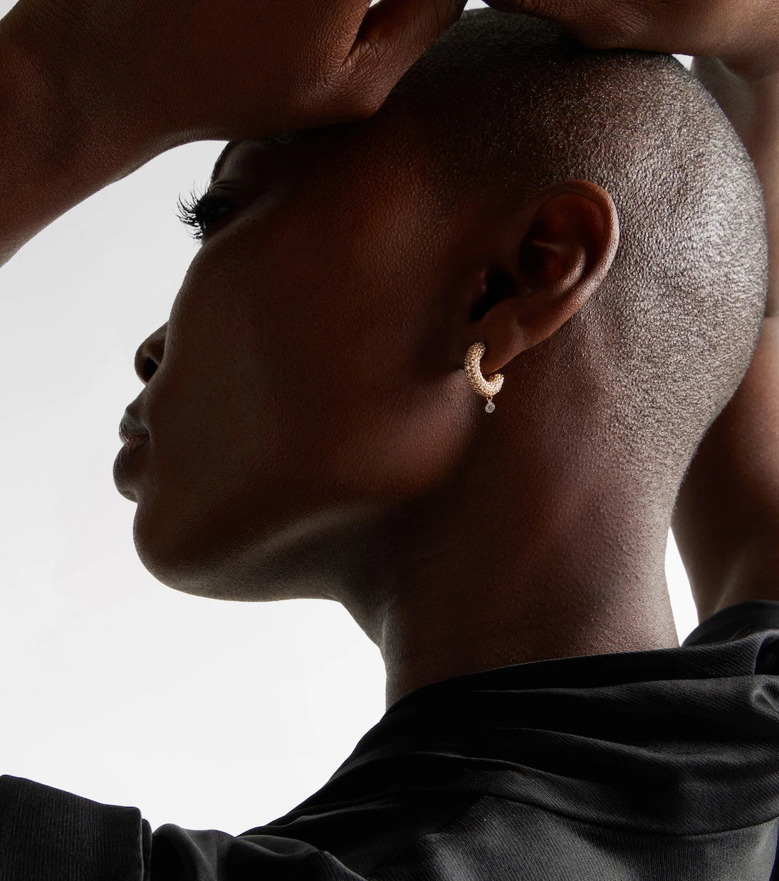 Persée - Helios 18kt gold hoop earrings with diamonds