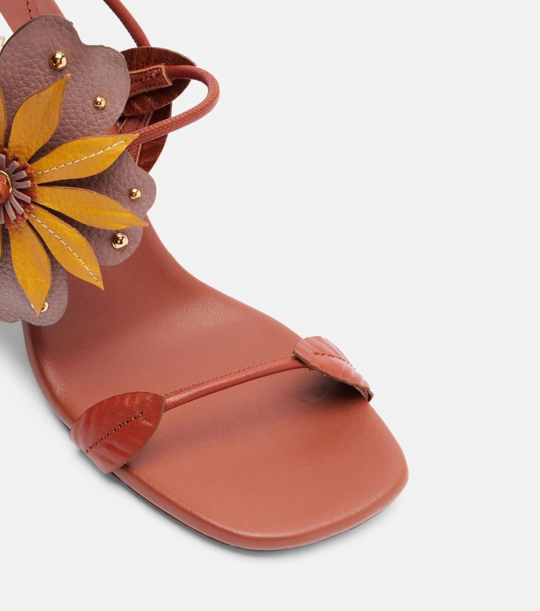 Zimmermann - Brightside floral-appliqué leather sandals