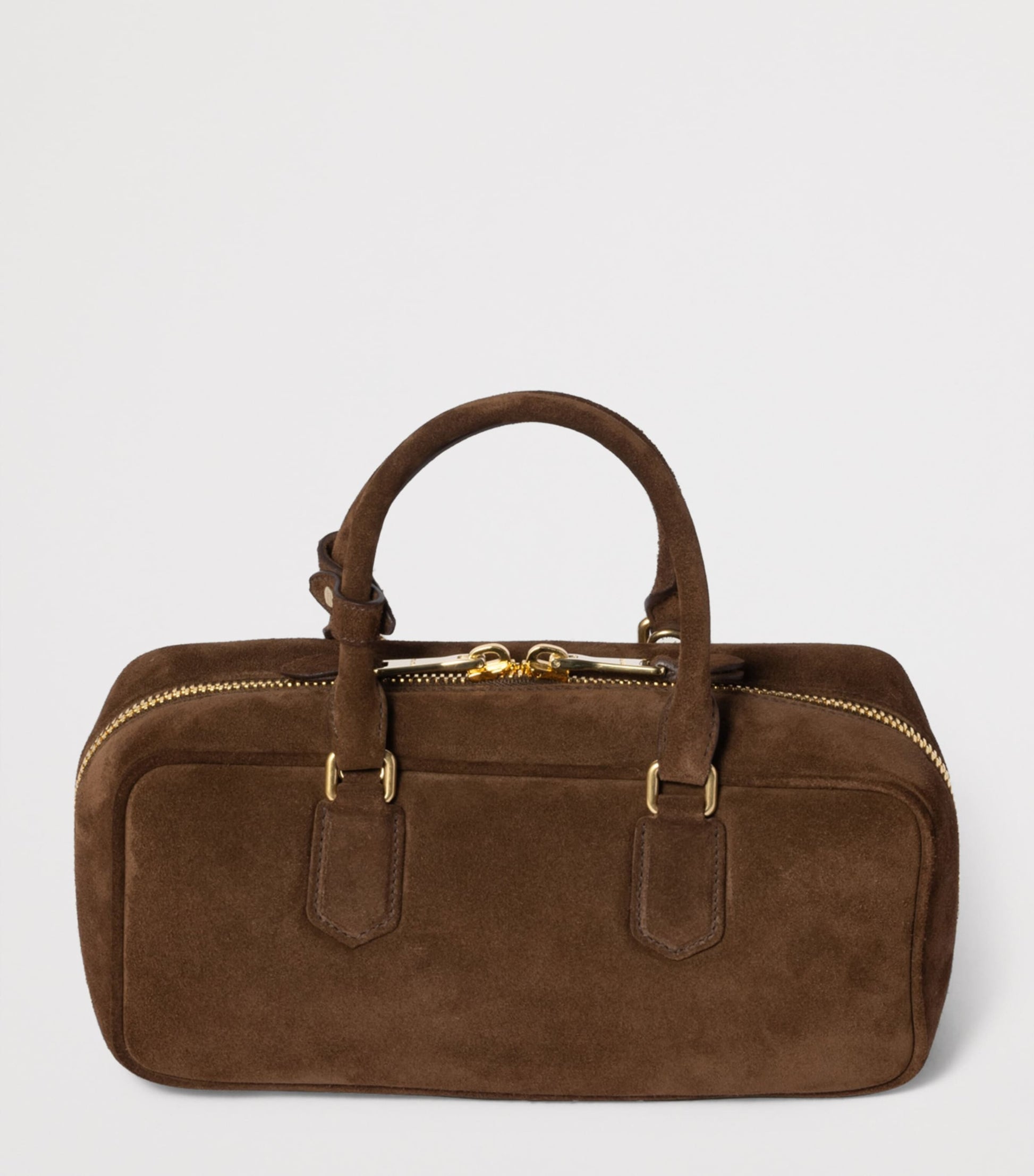 Miu Miu Brown Suede Arcadie Top-Handle Bag