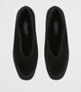 Le Monde Beryl Black Suede-Shearling Apres Ski Flats