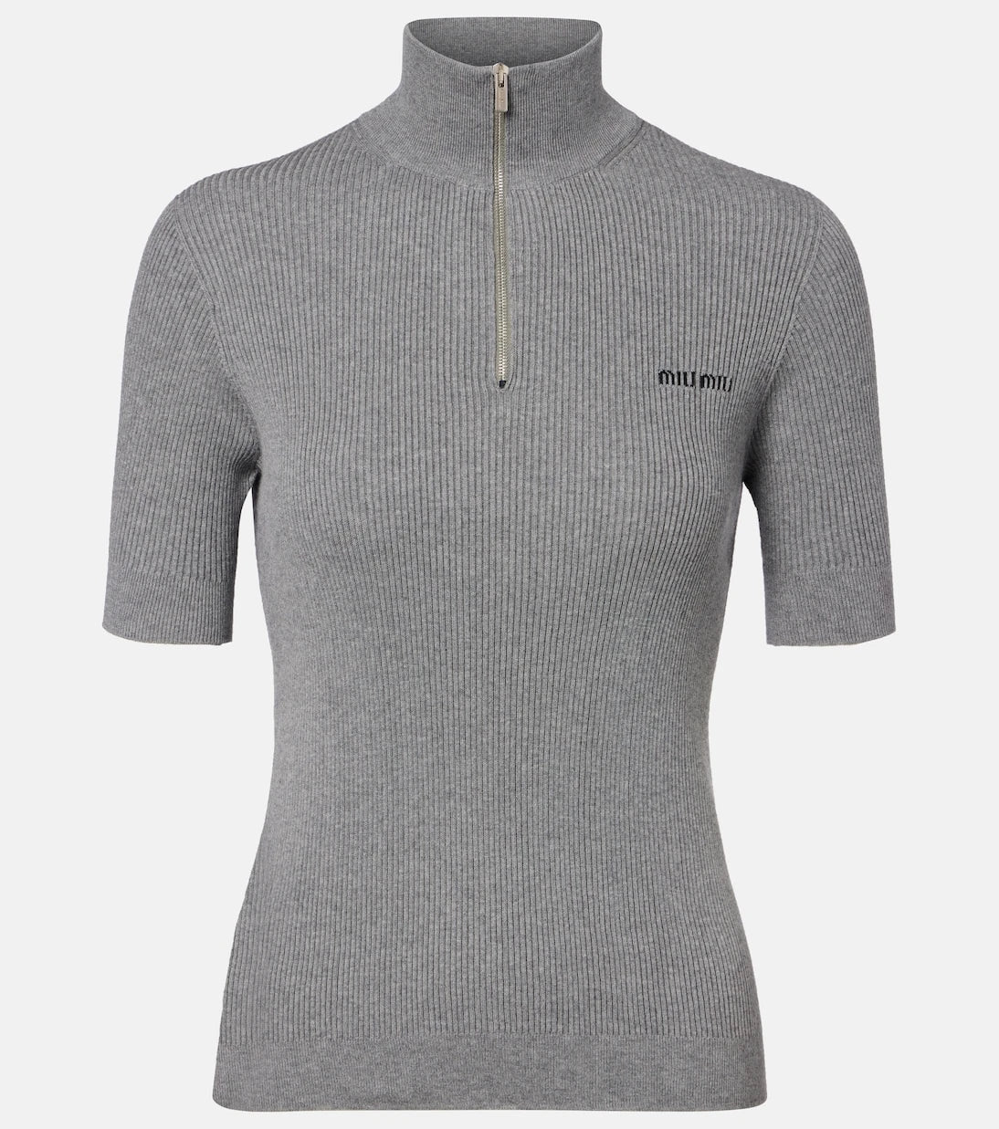 Miu Miu - Cotton half-zip sweater