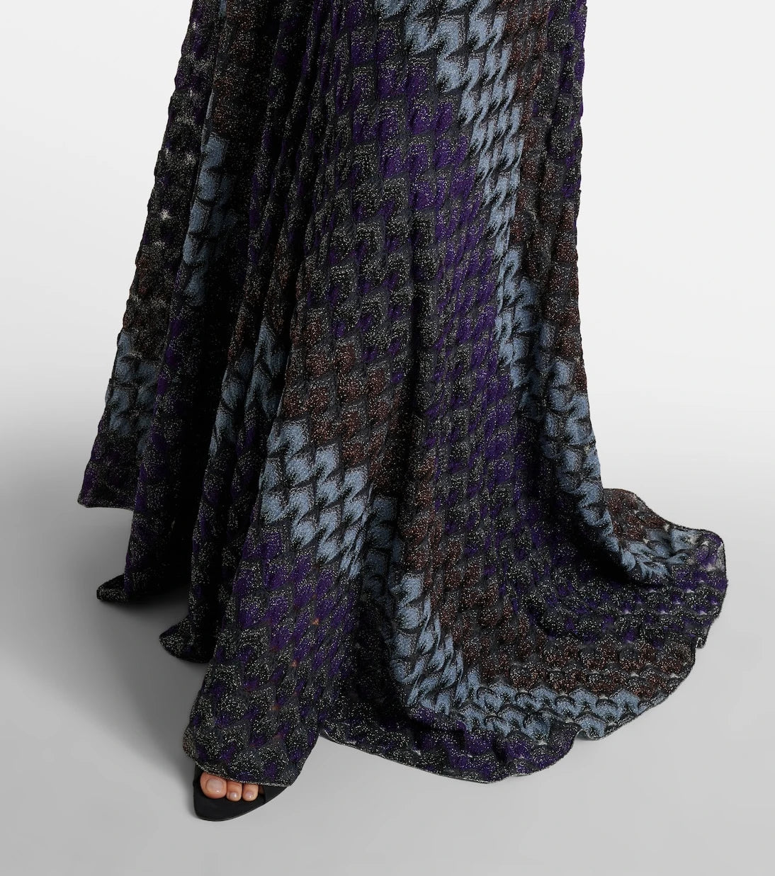 Missoni - Halterneck knitted lamé gown
