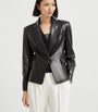Brunello Cucinelli Black Nappa Leather Blazer