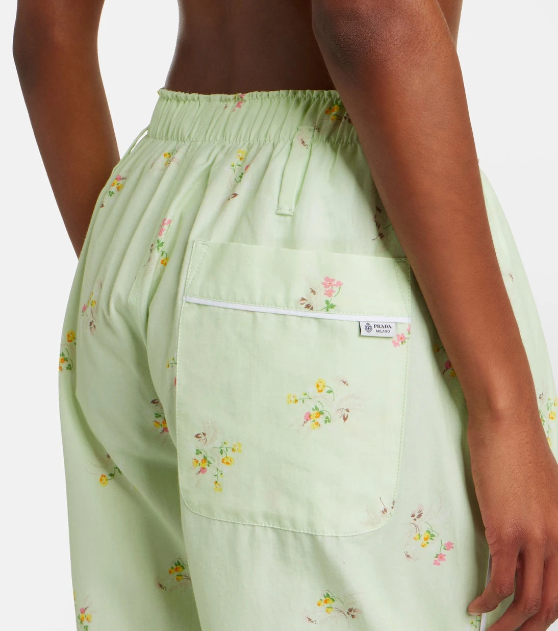 Prada - Floral cotton wide-leg pants