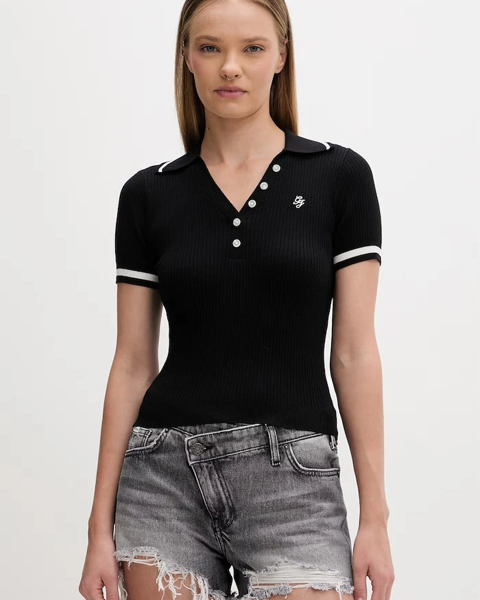 Guess Jeans тениска с яка дамска