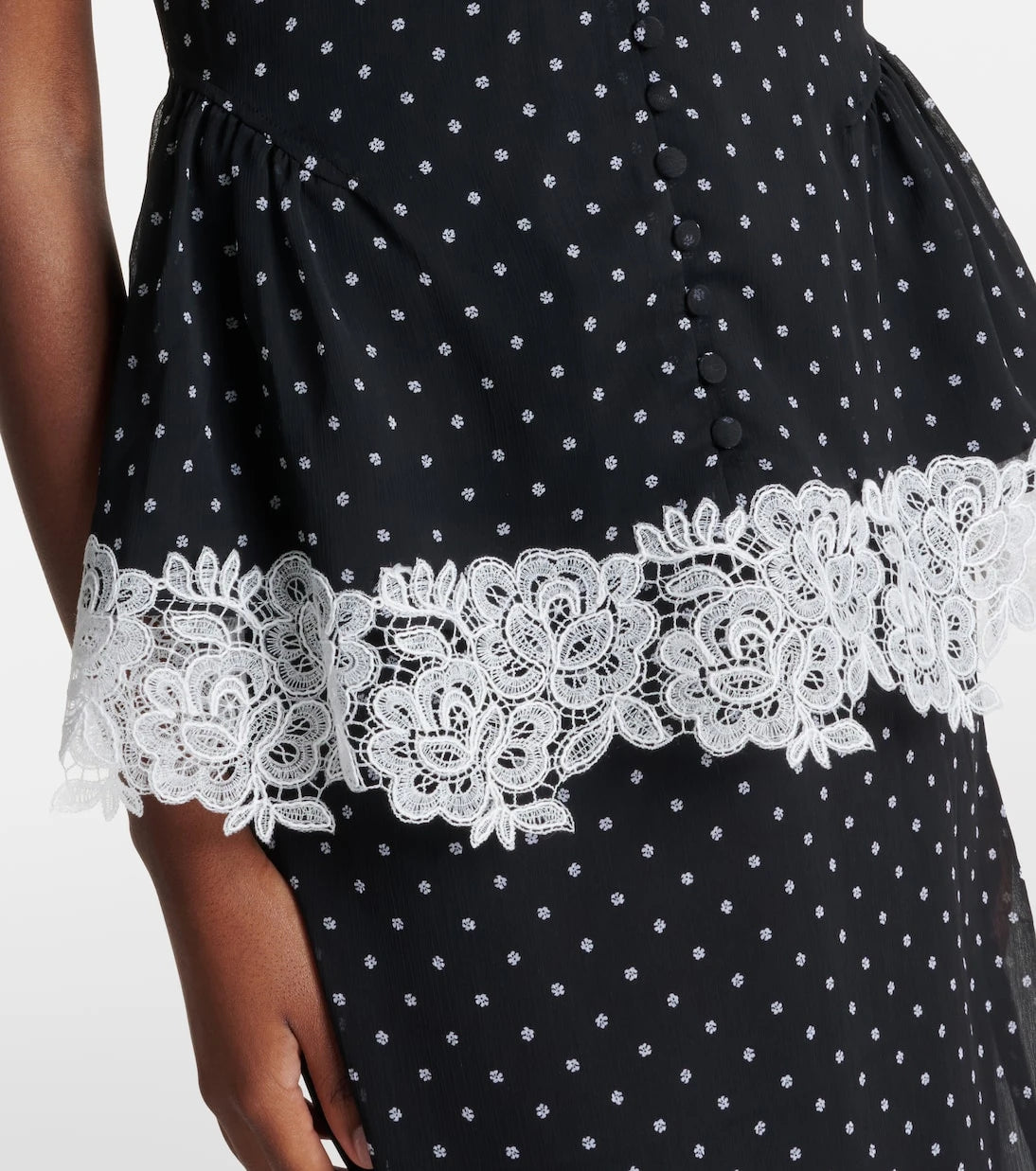 Rotate - Lace-trimmed polka-dot camisole