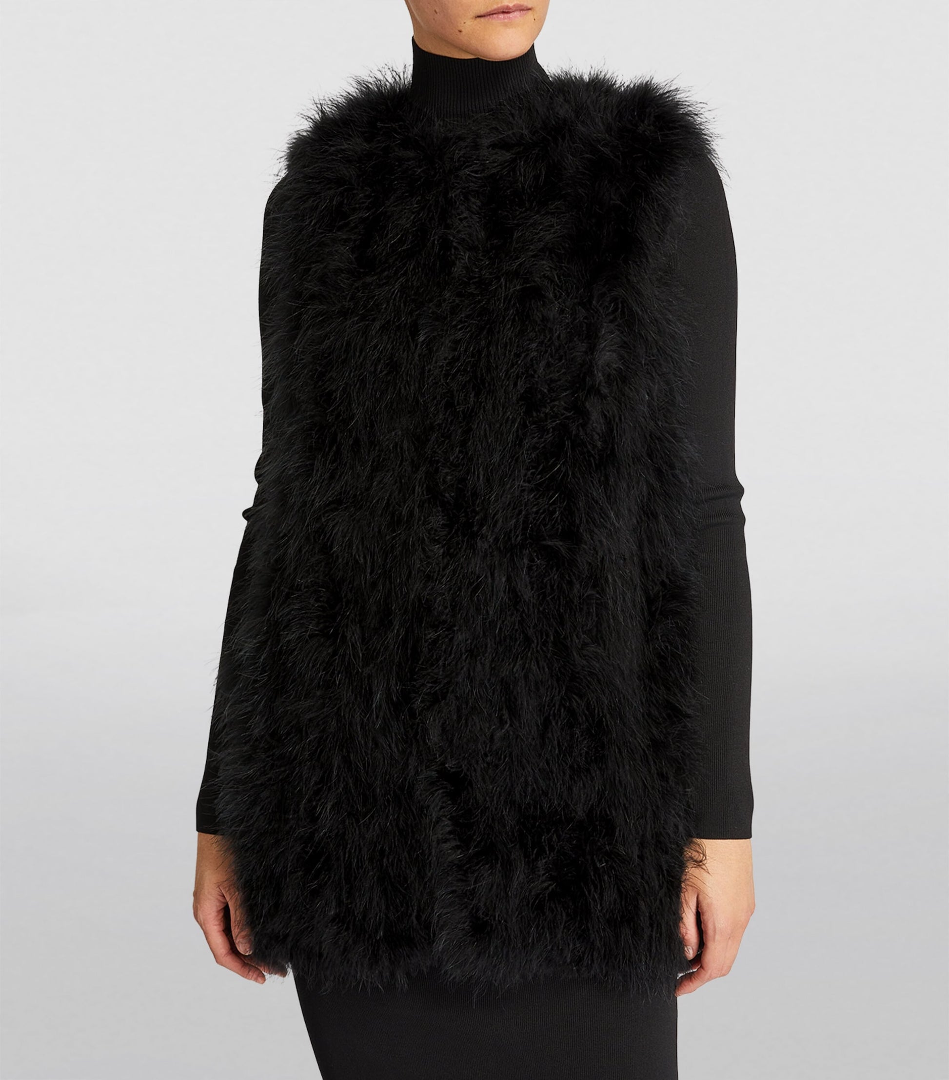 Yves Salomon Black Feather Gilet