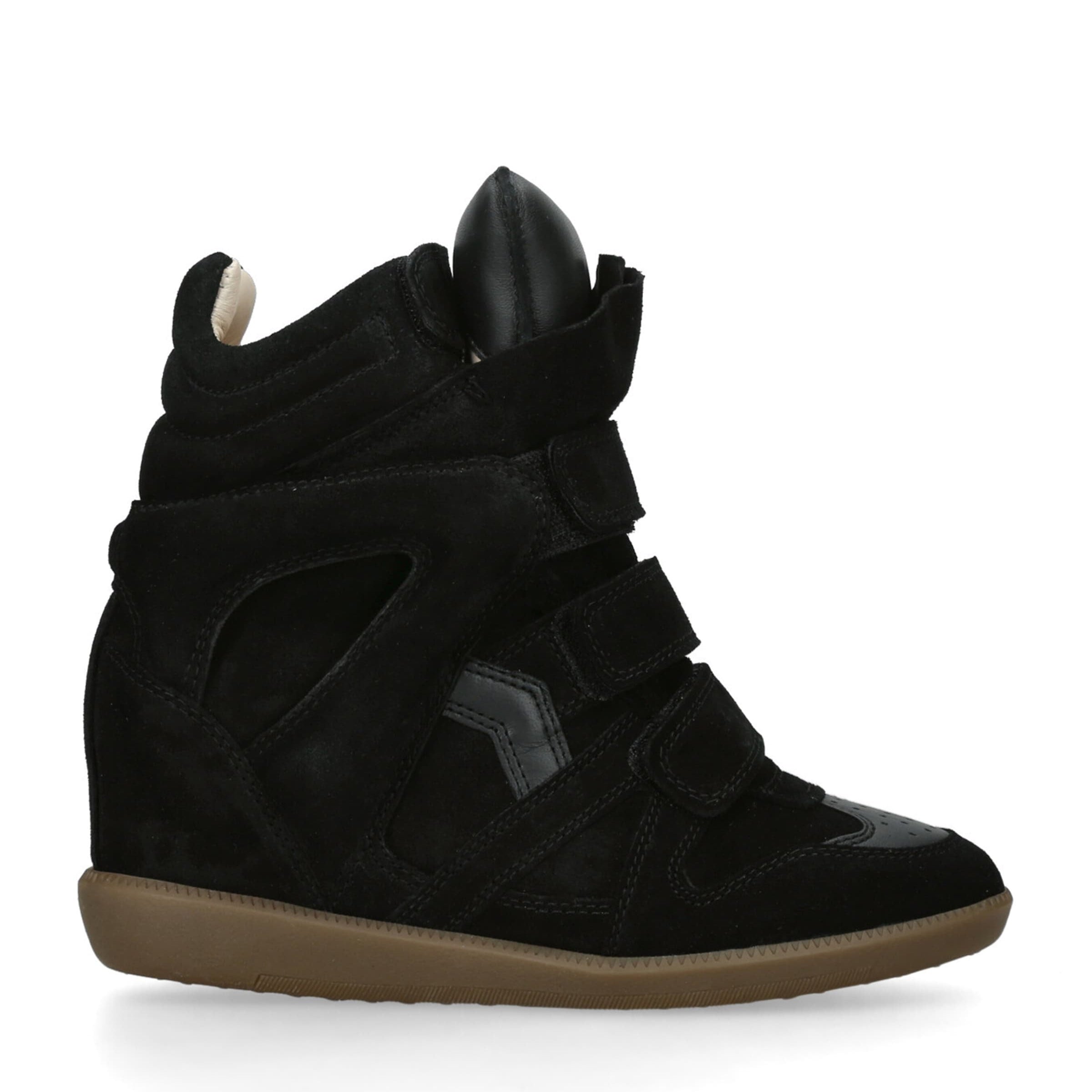 Isabel Marant Black Suede Bekett Wedge Sneakers 50