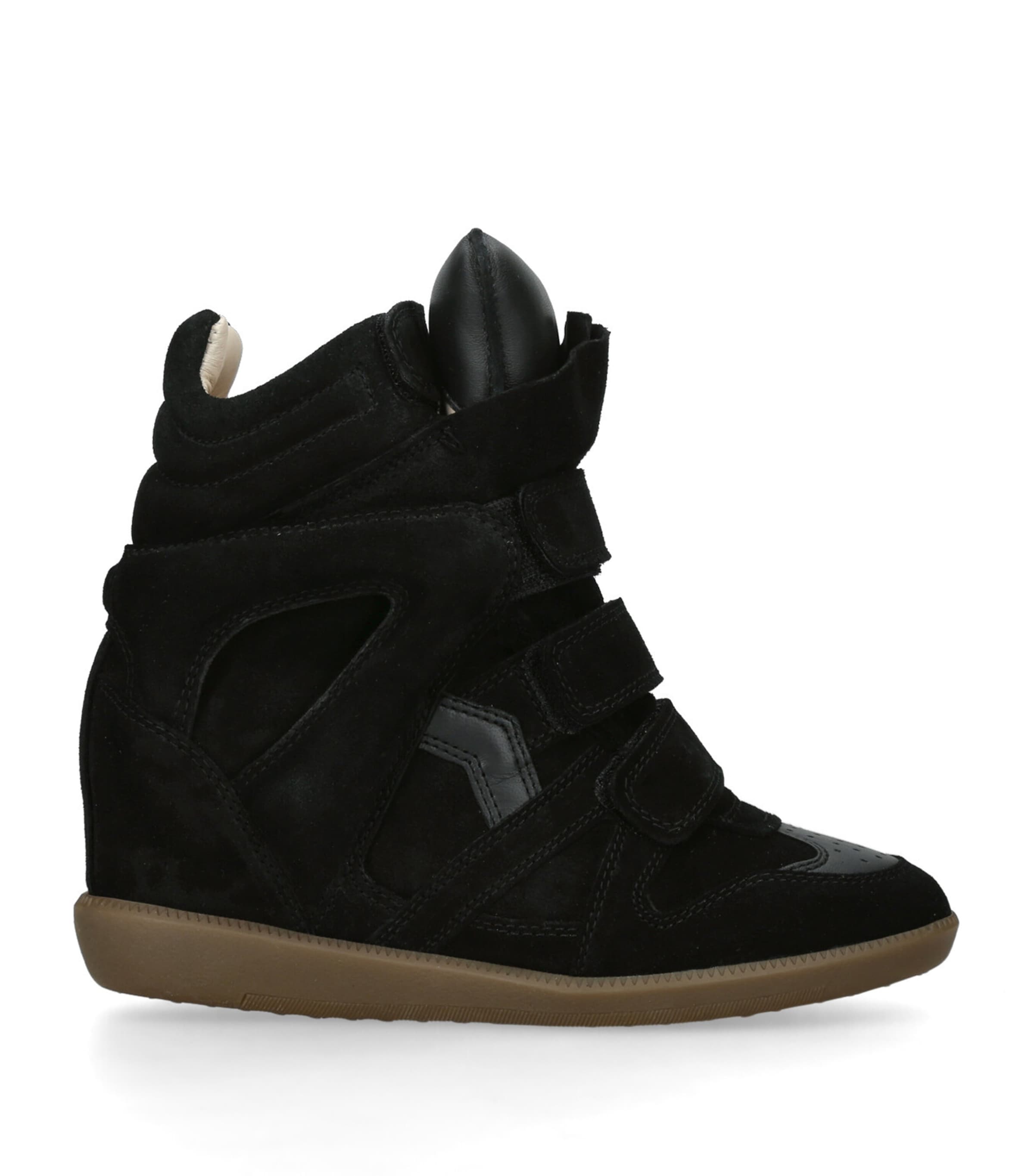Isabel Marant Black Suede Bekett Wedge Sneakers 50