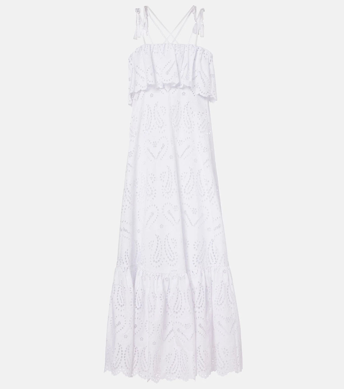 Etro - Broderie anglaise cotton-blend maxi dress