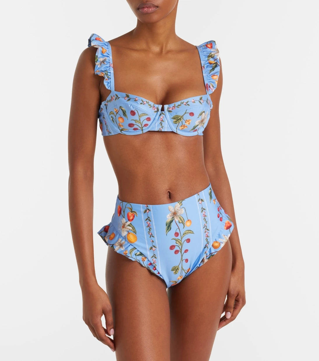 Agua by Agua Bendita - Kiwi printed ruffled bikini top