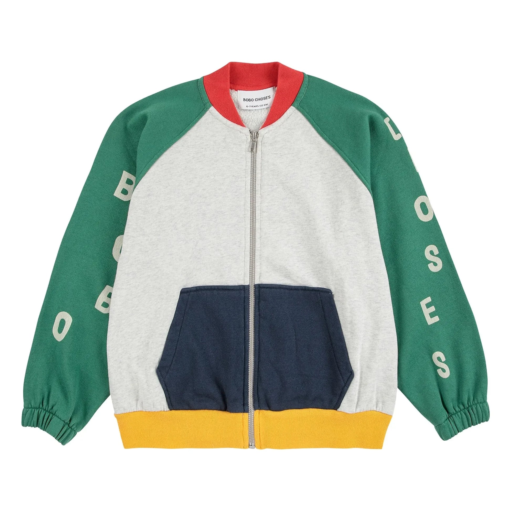 Bobo Choses - Colorblock organic cotton sweatshirt | Heather grey