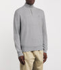 Polo Ralph Lauren Grey Cotton Half-Zip Sweater