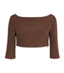 Edeline Lee Brown Jacquard Joan Crop Top