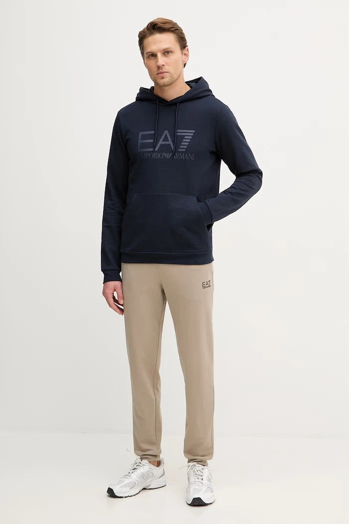 EA7 Emporio Armani erkek pamuklu kapüşonlu sweatshirt
