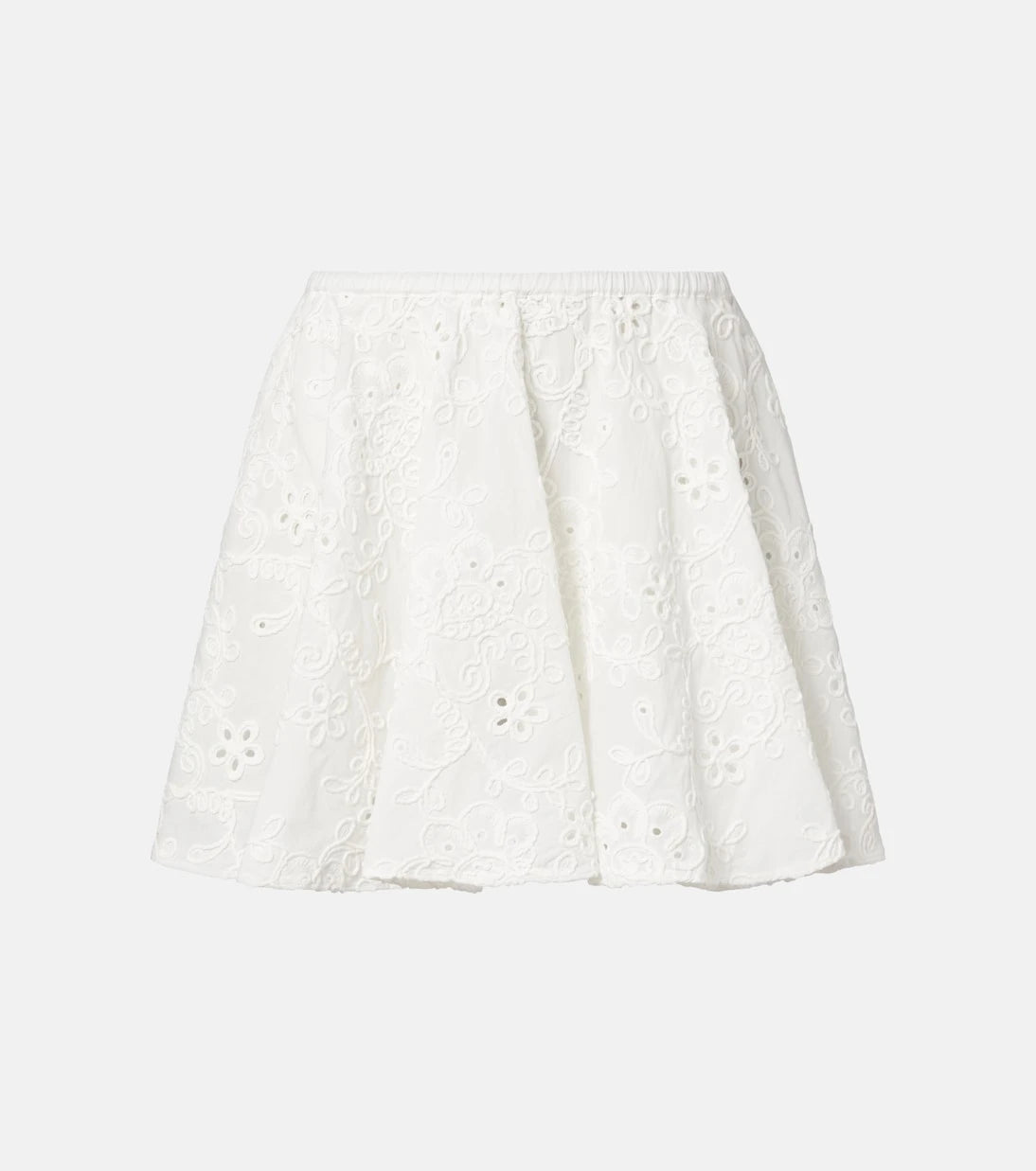 Norma Kamali - Broderie anglaise cotton miniskirt