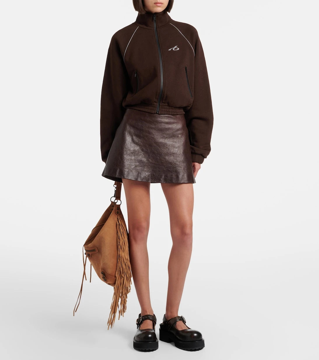Balenciaga - Leather miniskirt