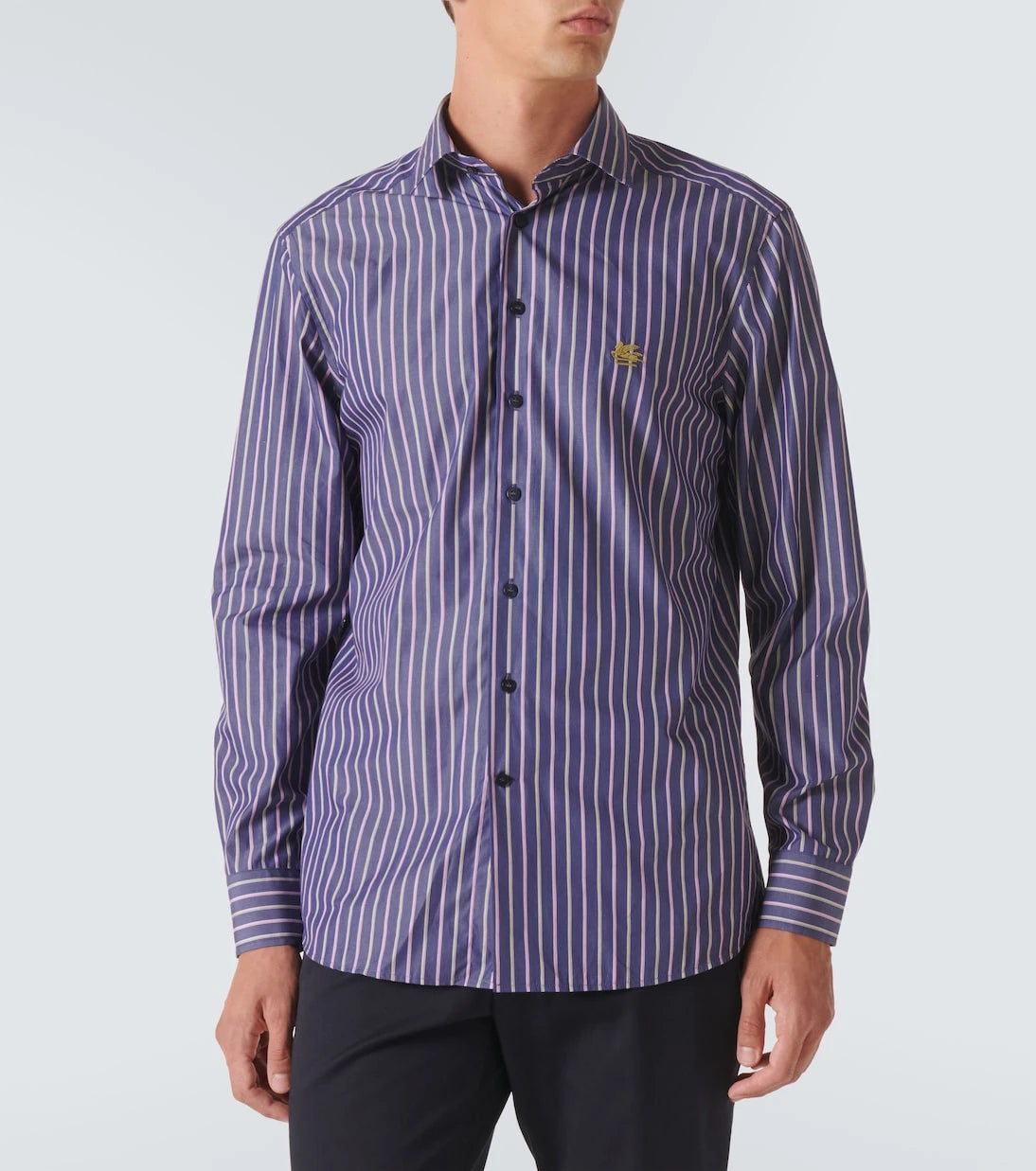 Etro - قميص قطني مخطط