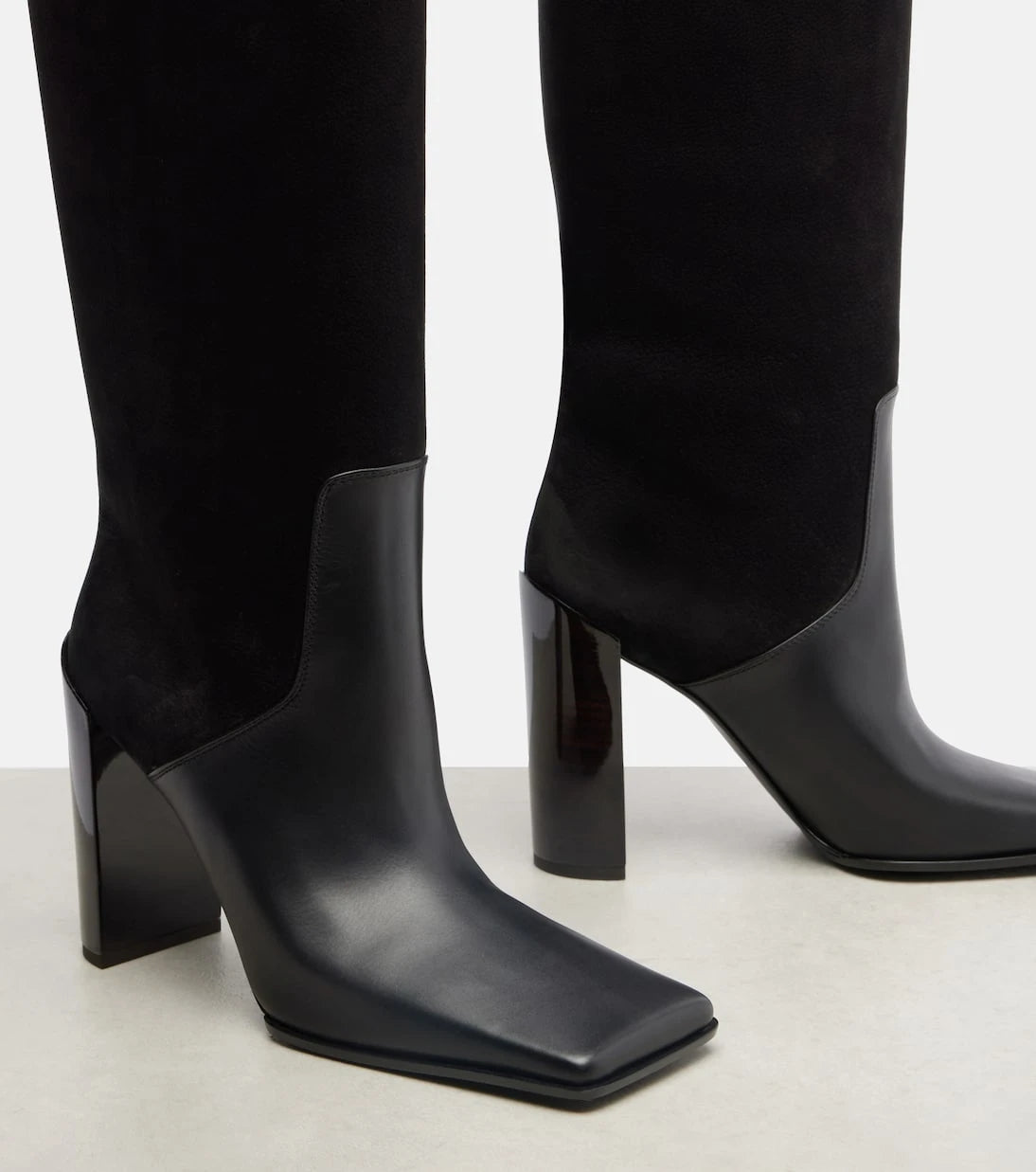 Alaïa - 90 leather and suede knee-high boots
