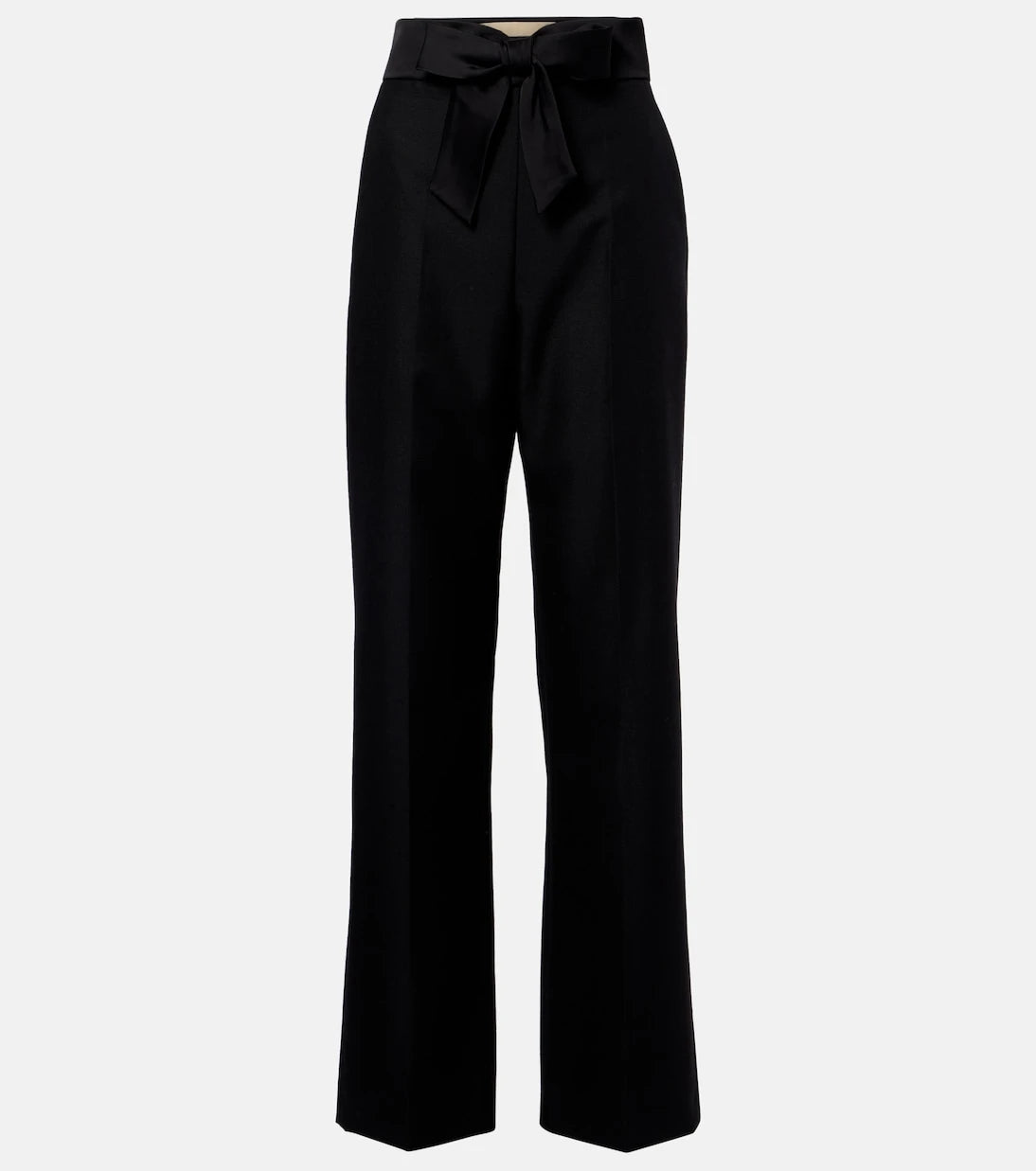 Valentino - Bow-detail wool and mohair straight pants