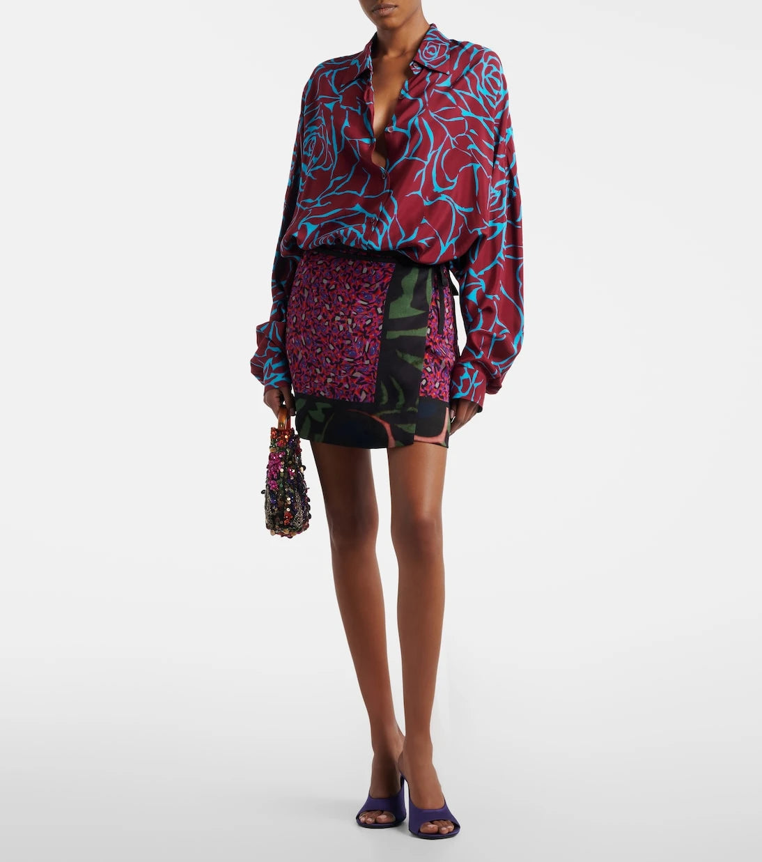 Dries Van Noten - Gabrinas printed wrap miniskirt