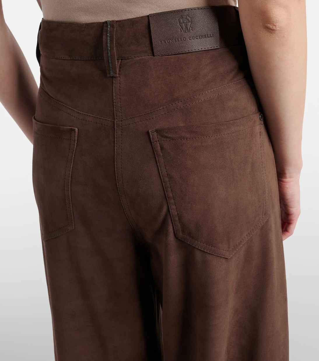 Brunello Cucinelli - Suede wide-leg pants
