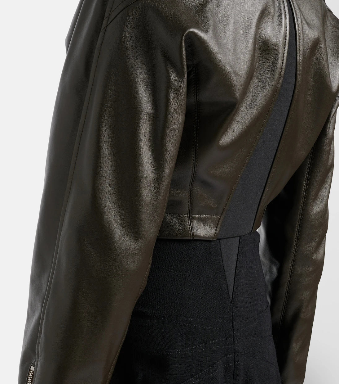 Alaïa - Cropped leather biker jacket